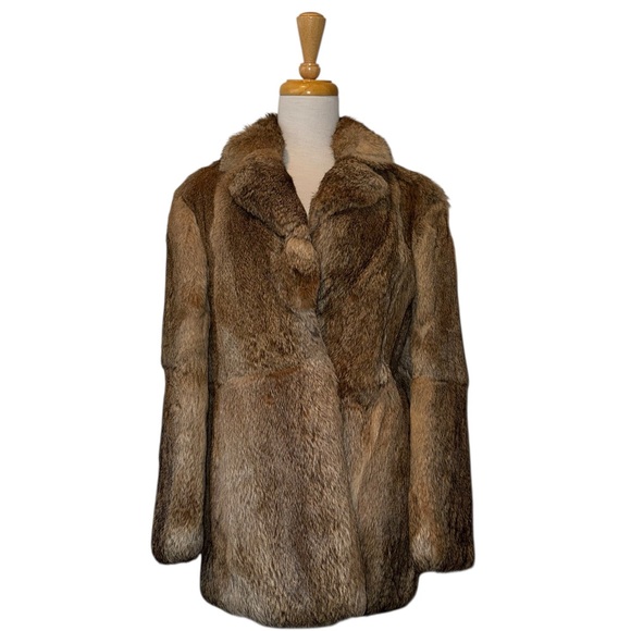 Adolfo Paris Rabbit Fur Coat - Picture 1 of 6
